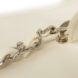 Chanel Vanity Bag Leather Rattan White Women's