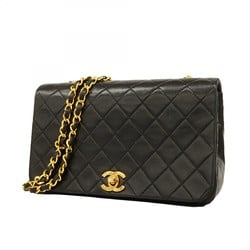 Chanel Shoulder Bag Matelasse Lambskin Black Women's