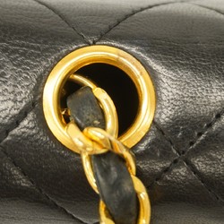 Chanel Shoulder Bag Matelasse Lambskin Black Women's