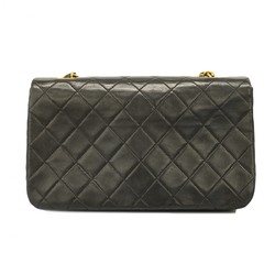 Chanel Shoulder Bag Matelasse Lambskin Black Women's