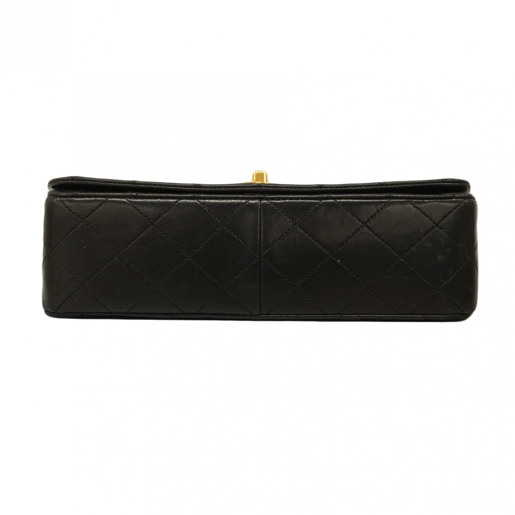 Chanel Shoulder Bag Matelasse Lambskin Black Women's