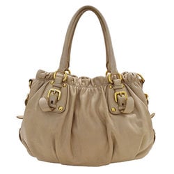 PRADA Women's Bag, Handbag, Shoulder 2way, Leather, Beige