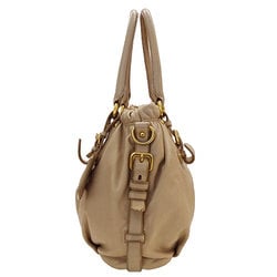 PRADA Women's Bag, Handbag, Shoulder 2way, Leather, Beige