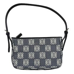 LOEWE Pouch Women's Bag Anagram Canvas Leather Grey Black