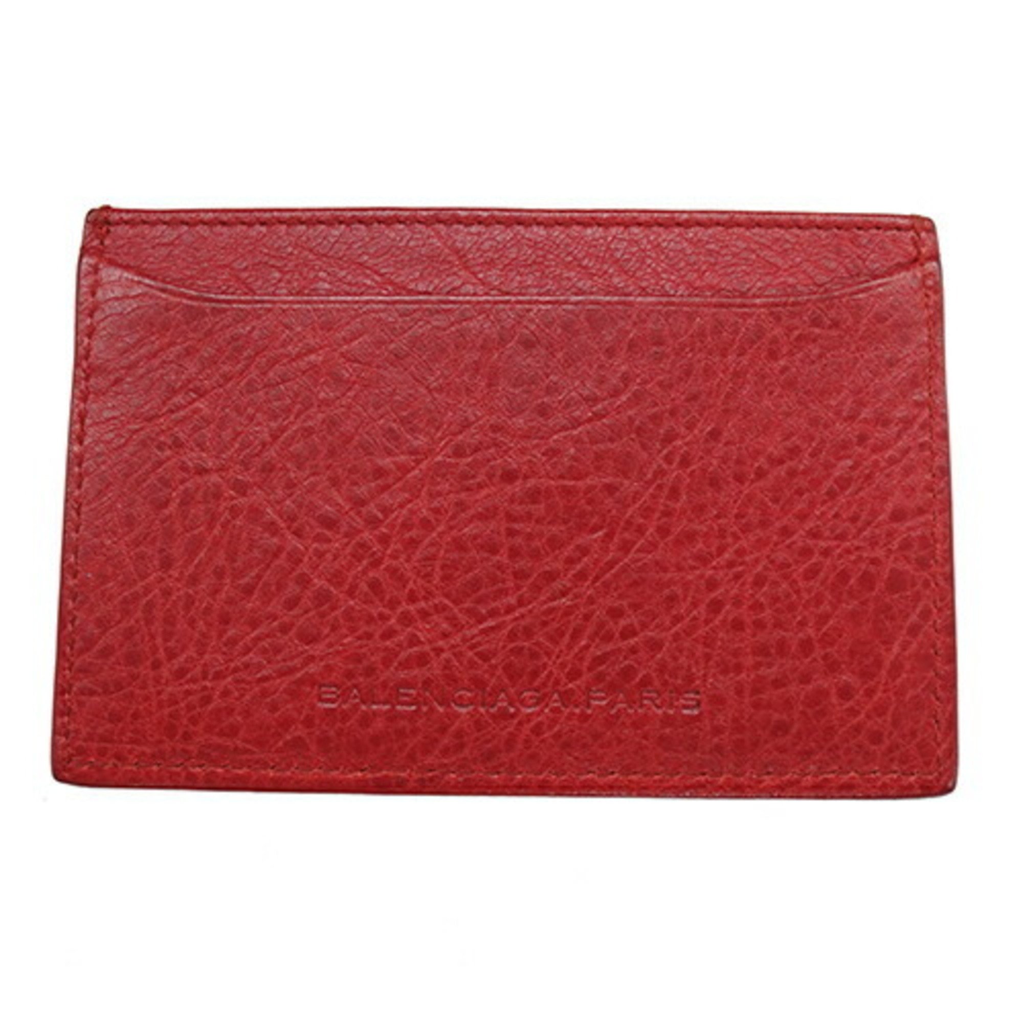 BALENCIAGA Card Case for Women and Men, Pass Case, Leather, Giant, Red, 285373