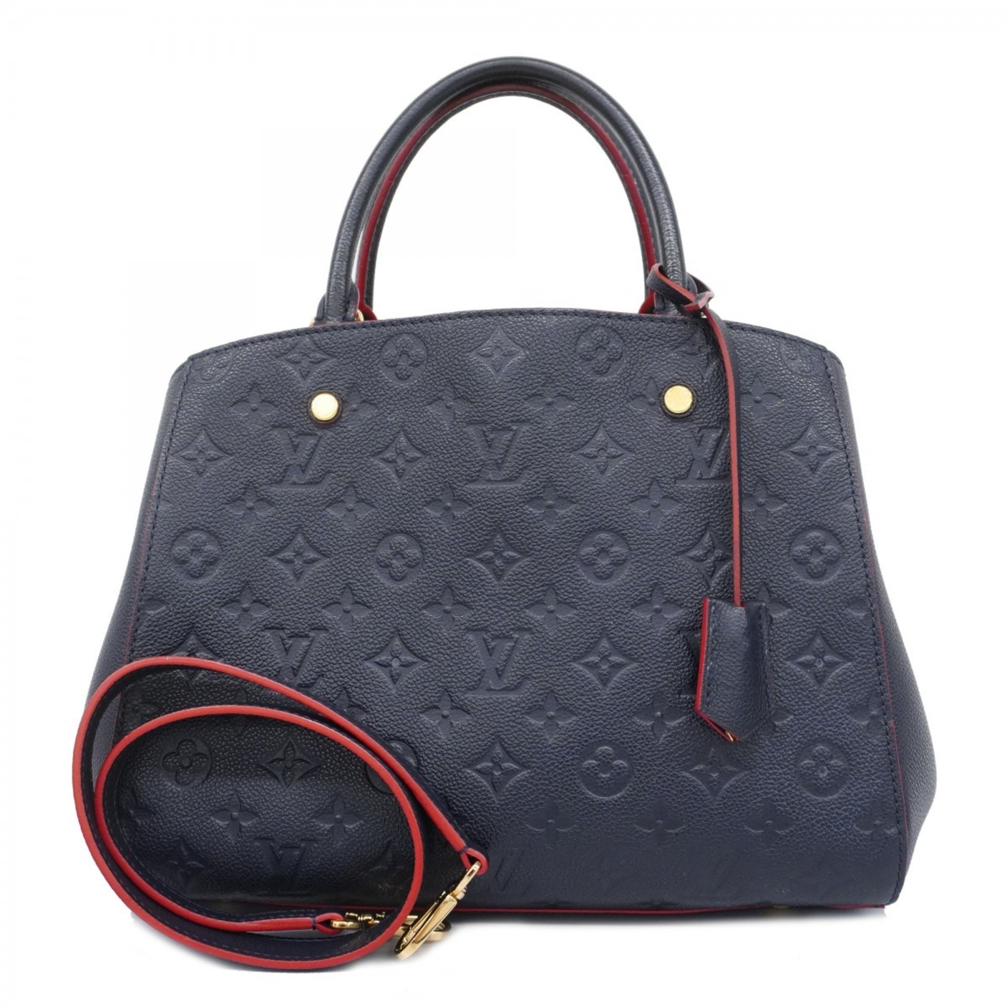 Louis Vuitton Handbag Monogram Empreinte Montaigne MM M42746 Marine Rouge Ladies