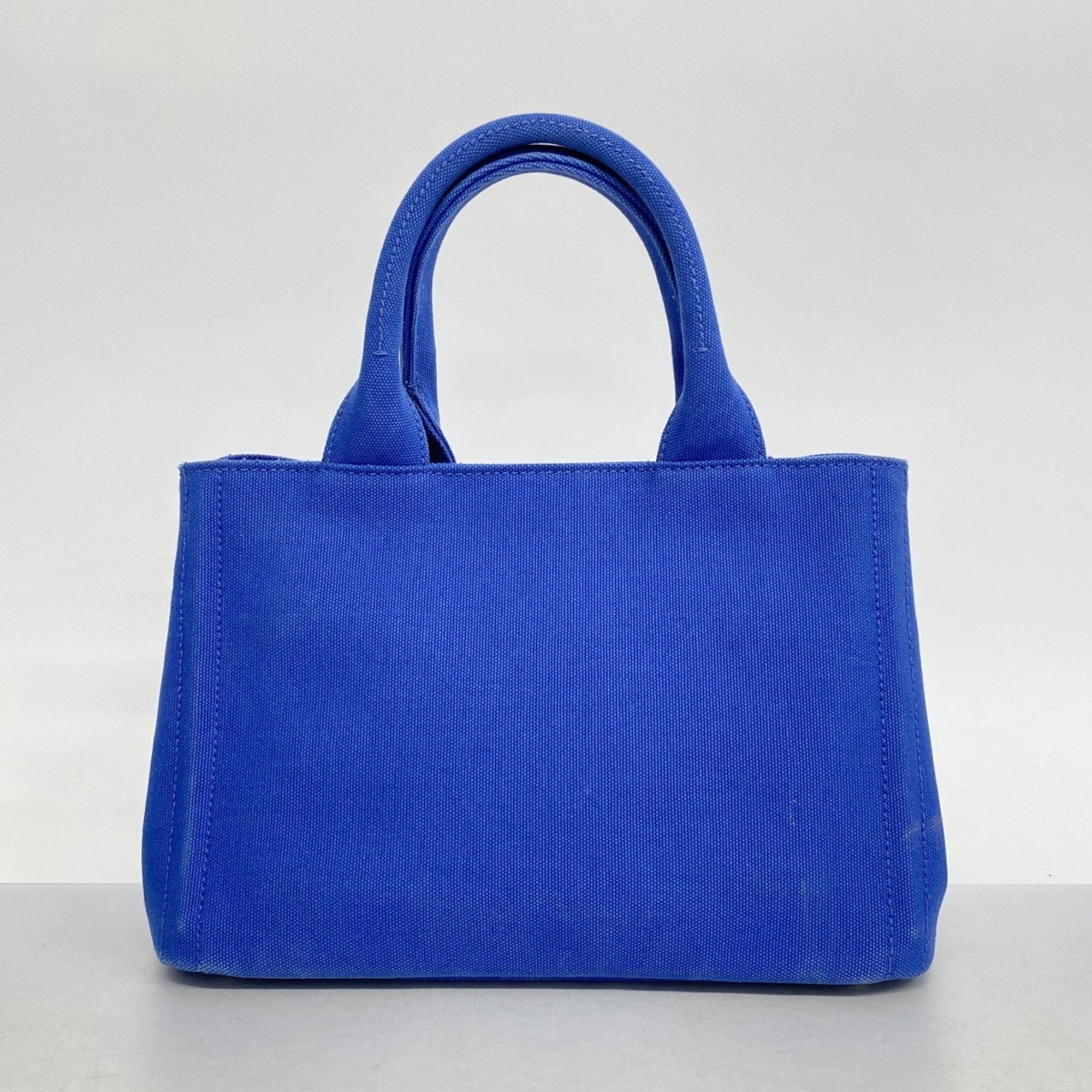 Prada Tote Bag Canapa Canvas Blue Women's