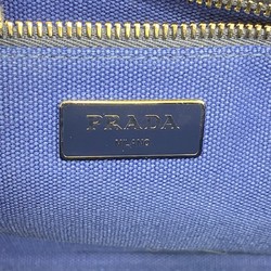 Prada Tote Bag Canapa Canvas Blue Women's