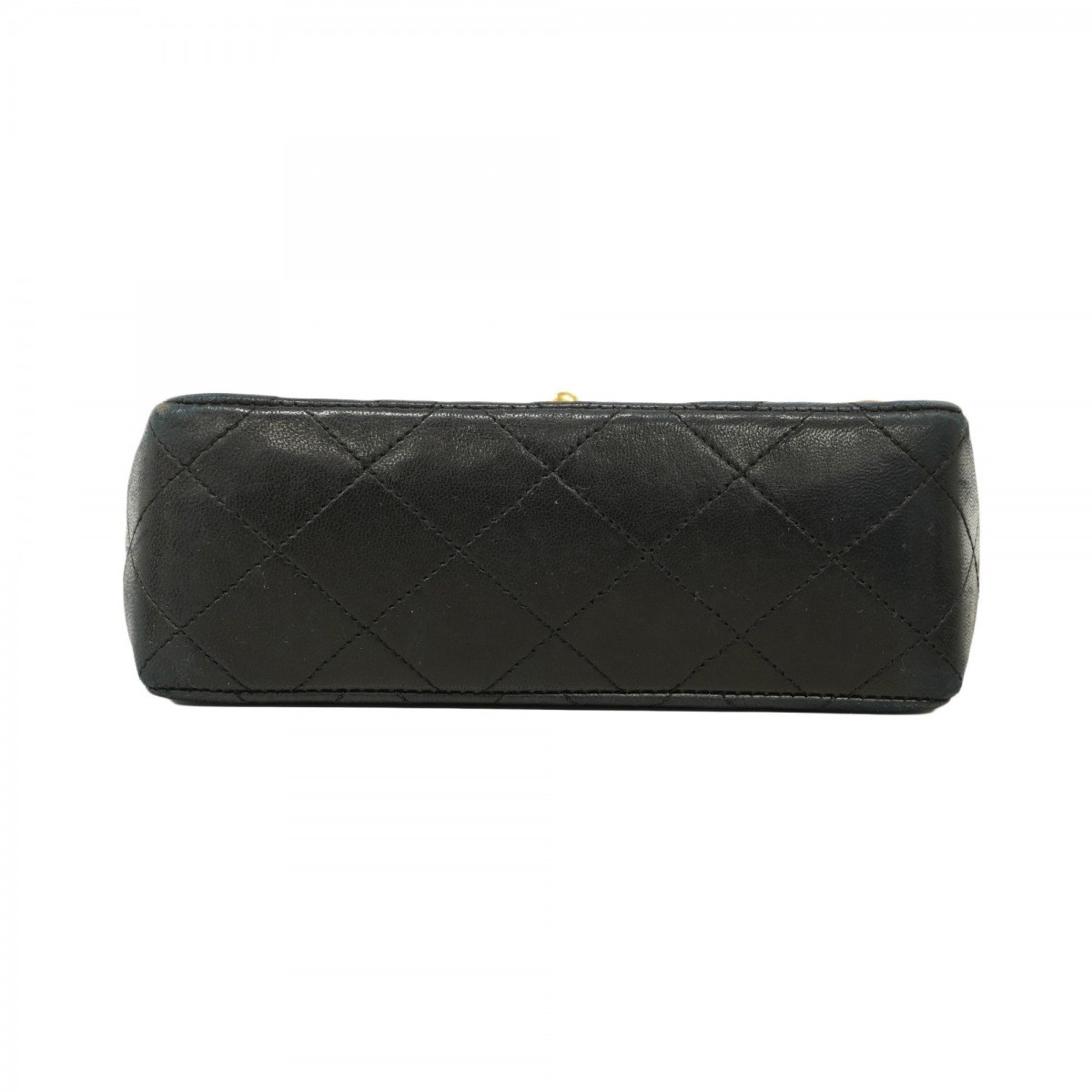 Chanel Shoulder Bag Matelasse Lambskin Black Women's