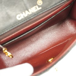 Chanel Shoulder Bag Matelasse Lambskin Black Women's