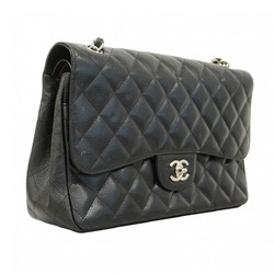 Chanel Shoulder Bag Deca Matelasse Caviar Skin Black Women's