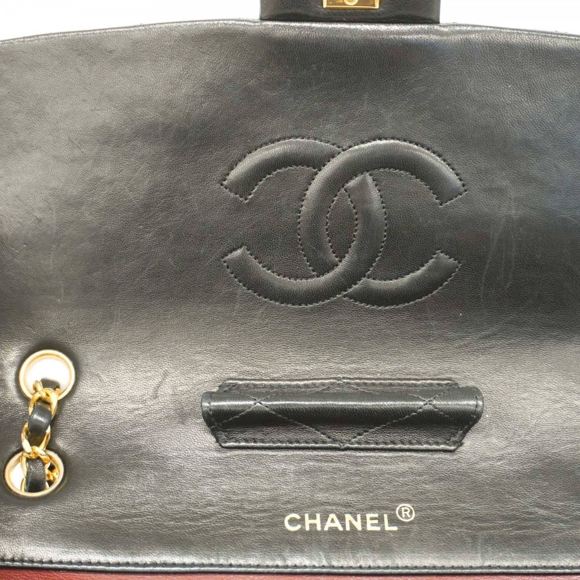 Chanel Shoulder Bag Matelasse Lambskin Black Women's