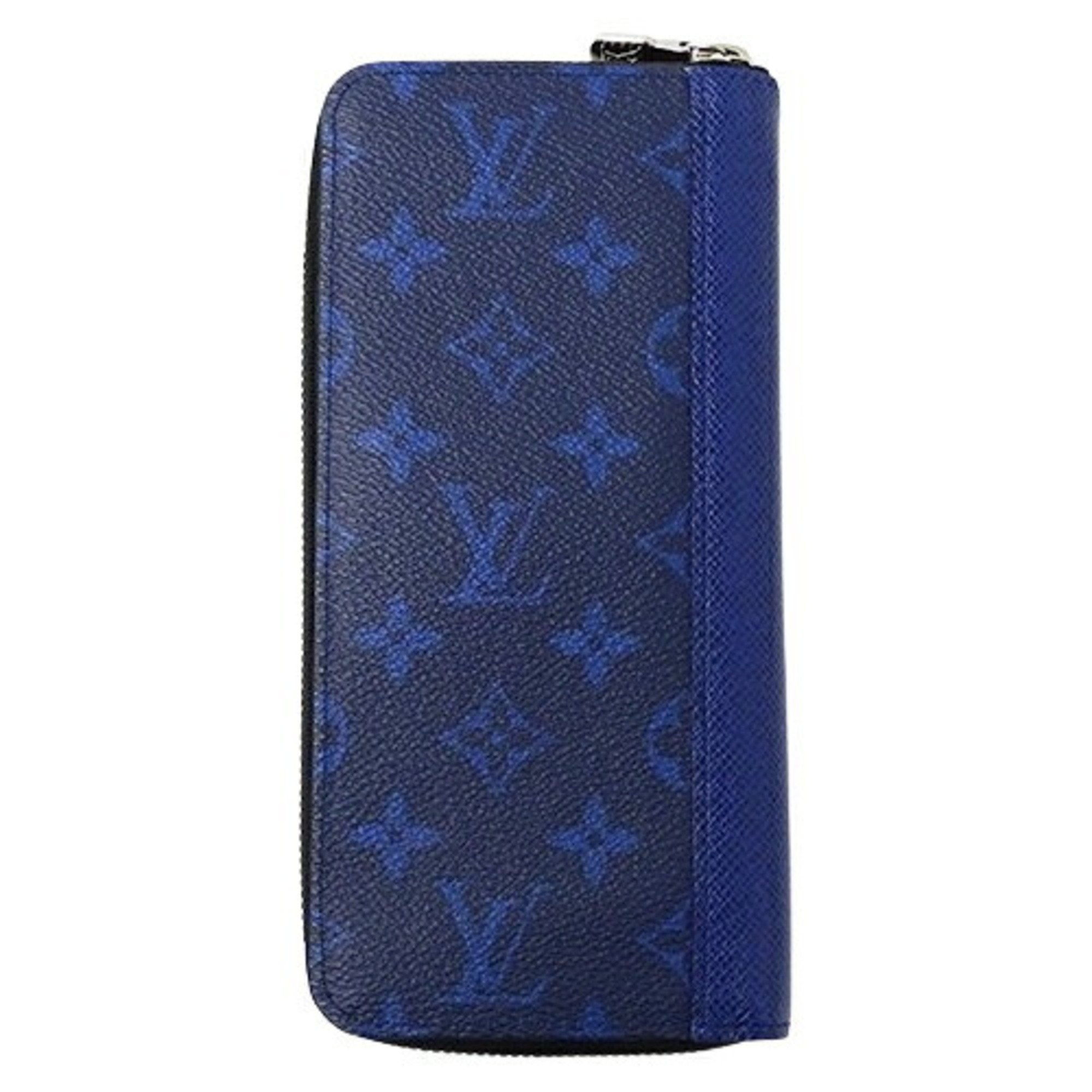 Louis Vuitton LOUIS VUITTON Wallet Taigarama Men's Long Zippy Vertical Cobalt M30447 Blue Round