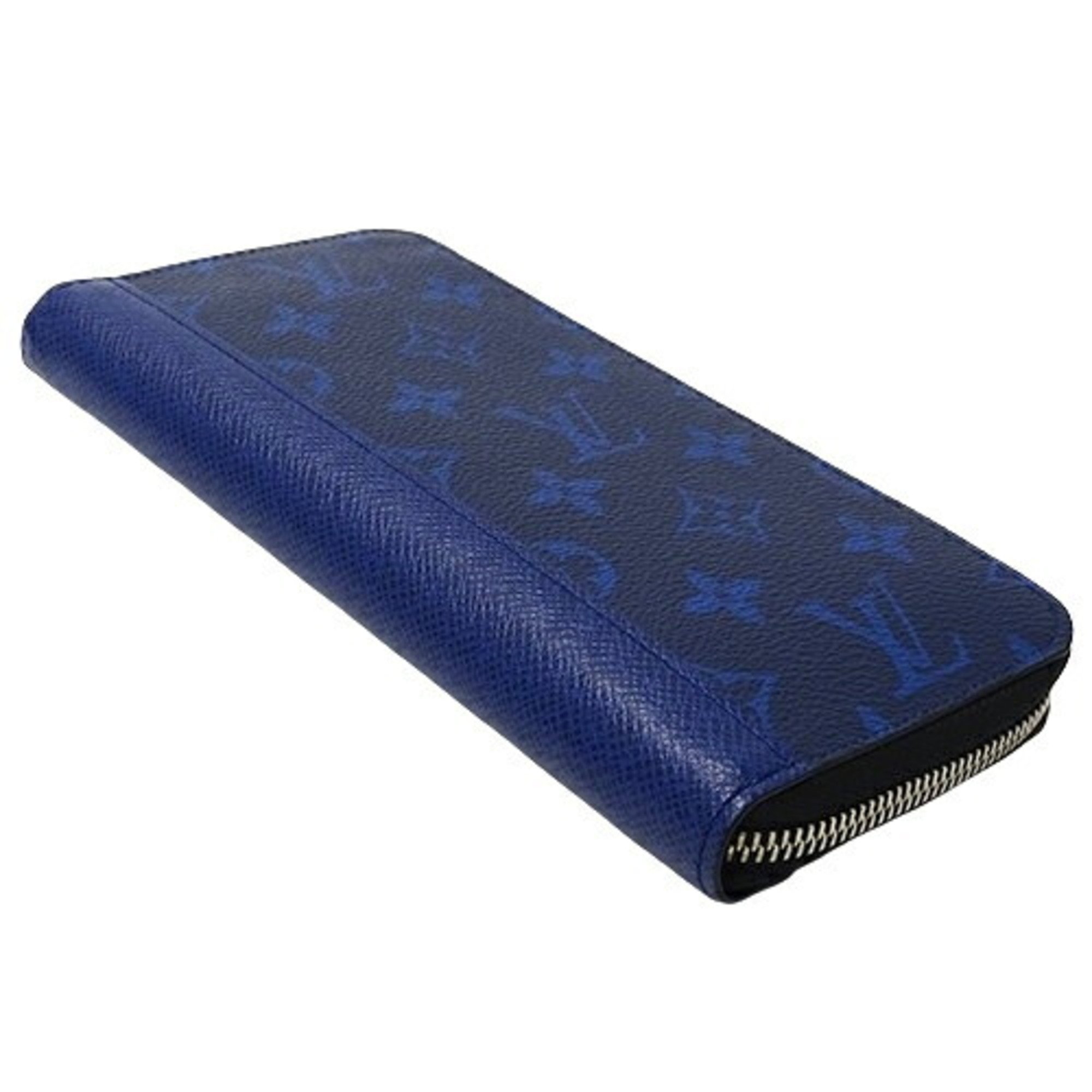 Louis Vuitton LOUIS VUITTON Wallet Taigarama Men's Long Zippy Vertical Cobalt M30447 Blue Round