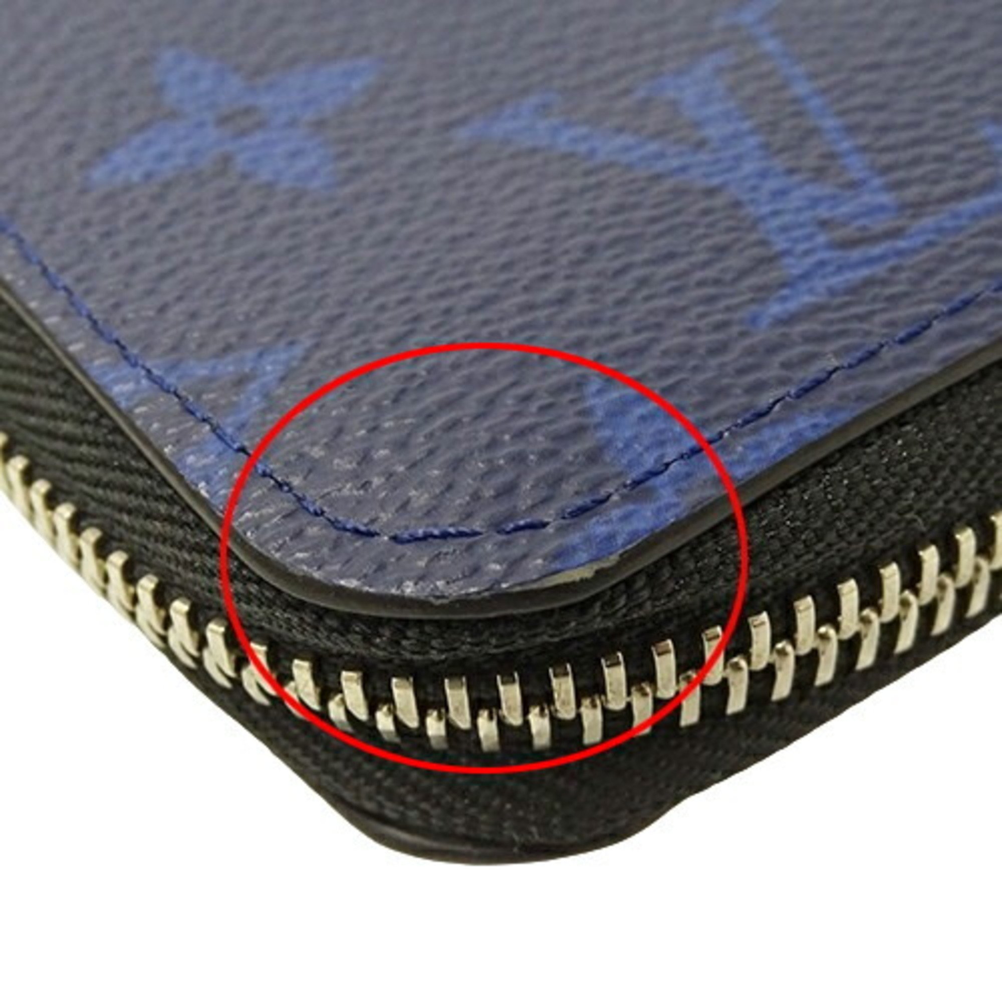 Louis Vuitton LOUIS VUITTON Wallet Taigarama Men's Long Zippy Vertical Cobalt M30447 Blue Round