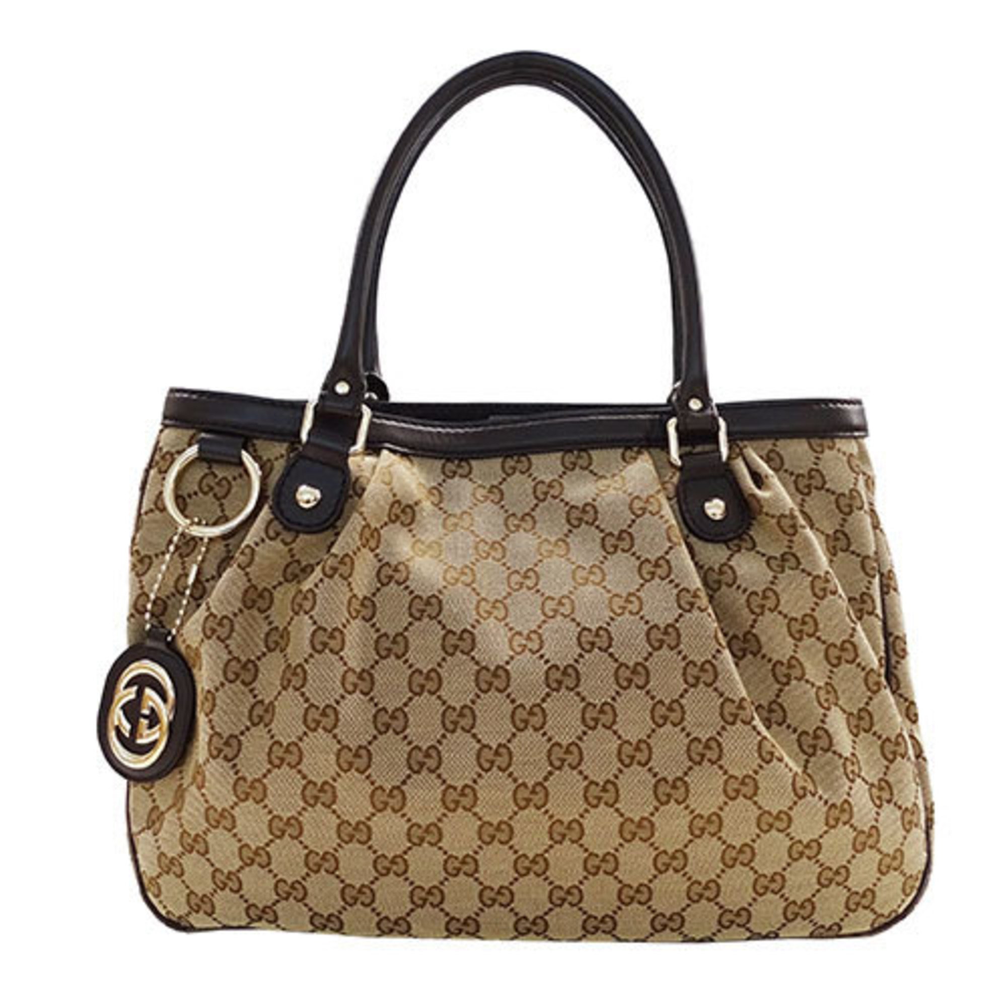 GUCCI Women's Tote Bag GG Canvas Beige Brown 296835