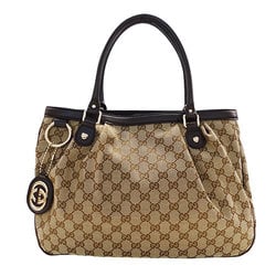 GUCCI Women's Tote Bag GG Canvas Beige Brown 296835