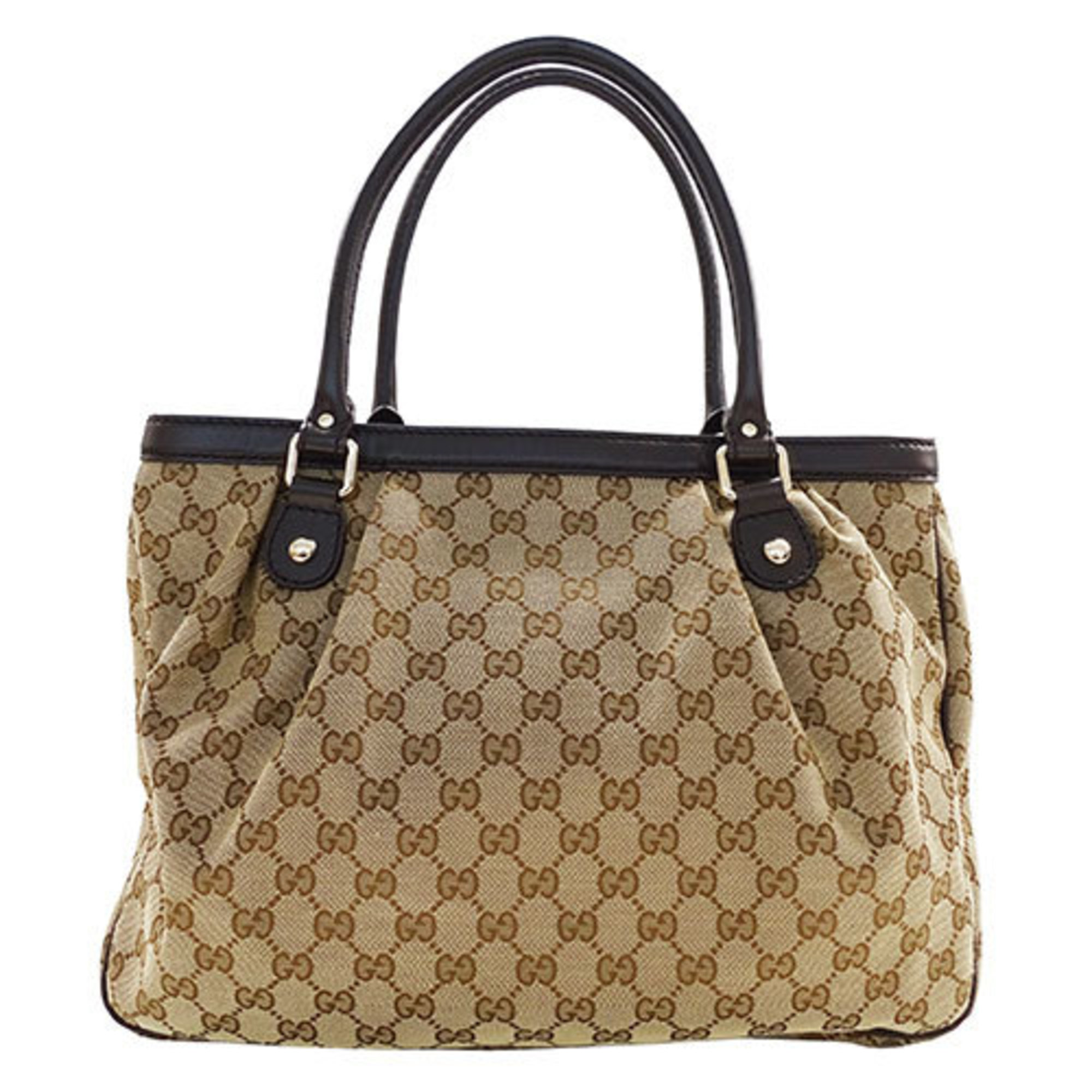 GUCCI Women's Tote Bag GG Canvas Beige Brown 296835