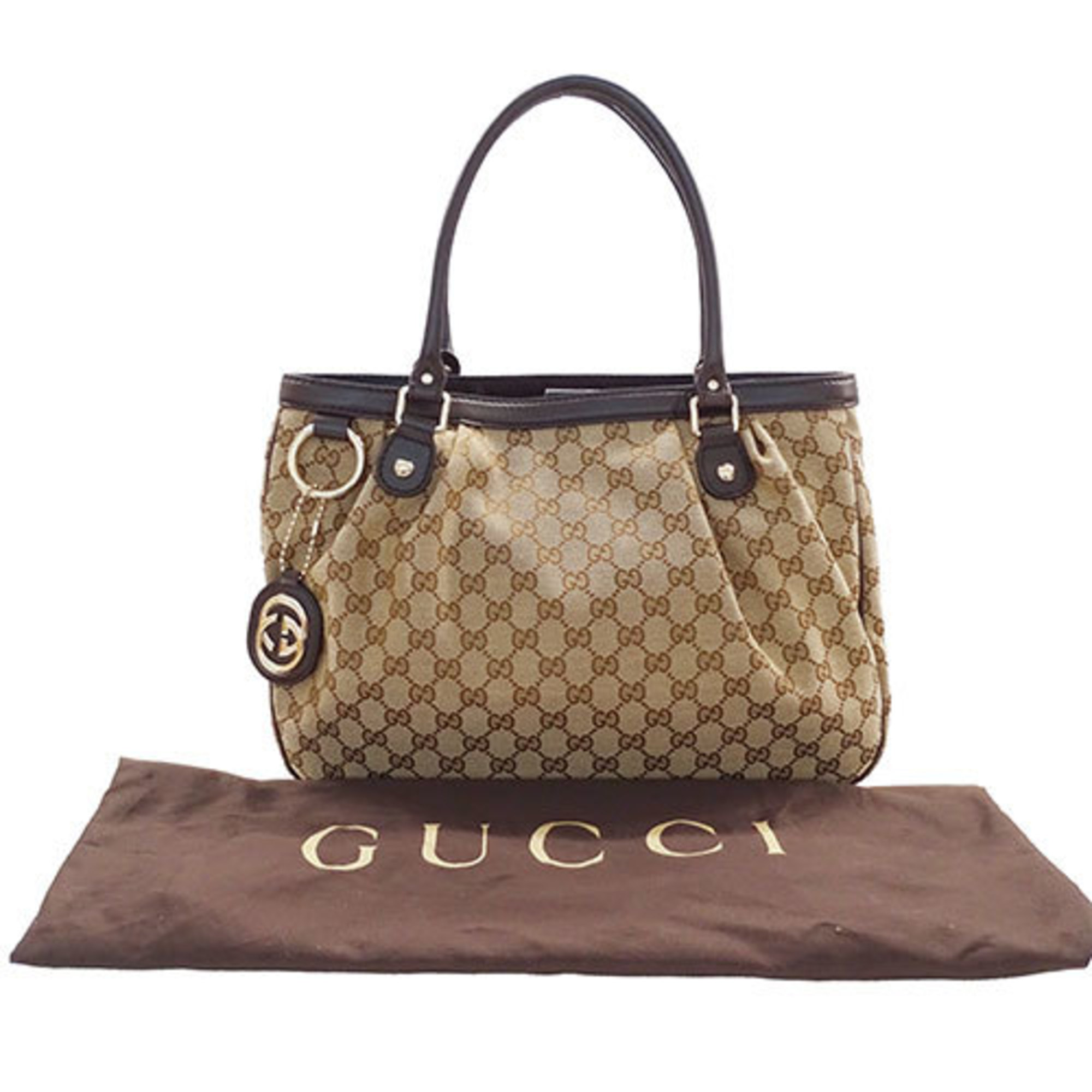 GUCCI Women's Tote Bag GG Canvas Beige Brown 296835