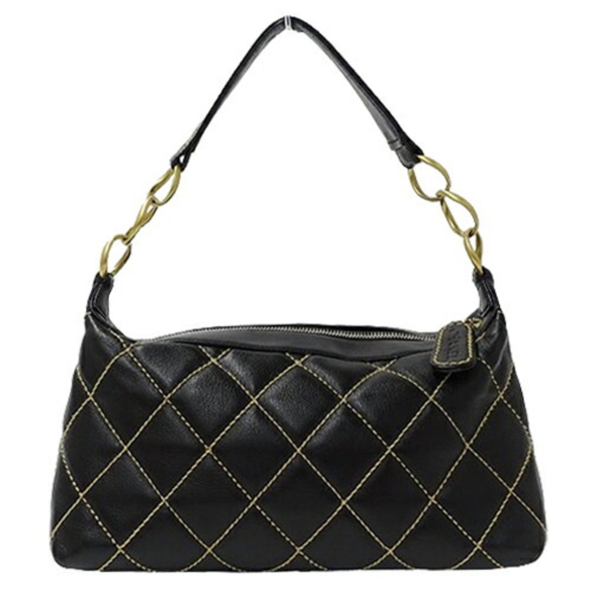 CHANEL Bag Wild Stitch Women's Shoulder Leather Black