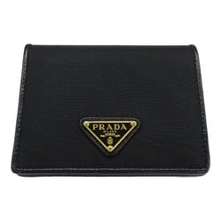 PRADA Wallet for Women and Men, Bi-fold Wallet, Nylon Saffiano, Black, 1MV204, Compact