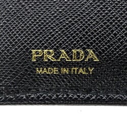 PRADA Wallet for Women and Men, Bi-fold Wallet, Nylon Saffiano, Black, 1MV204, Compact