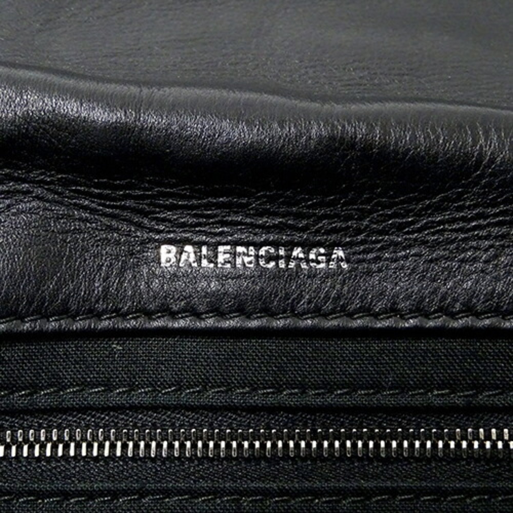 BALENCIAGA Women's Monaco BB Quilted Calf Leather Shoulder Bag 781672 Black Chain