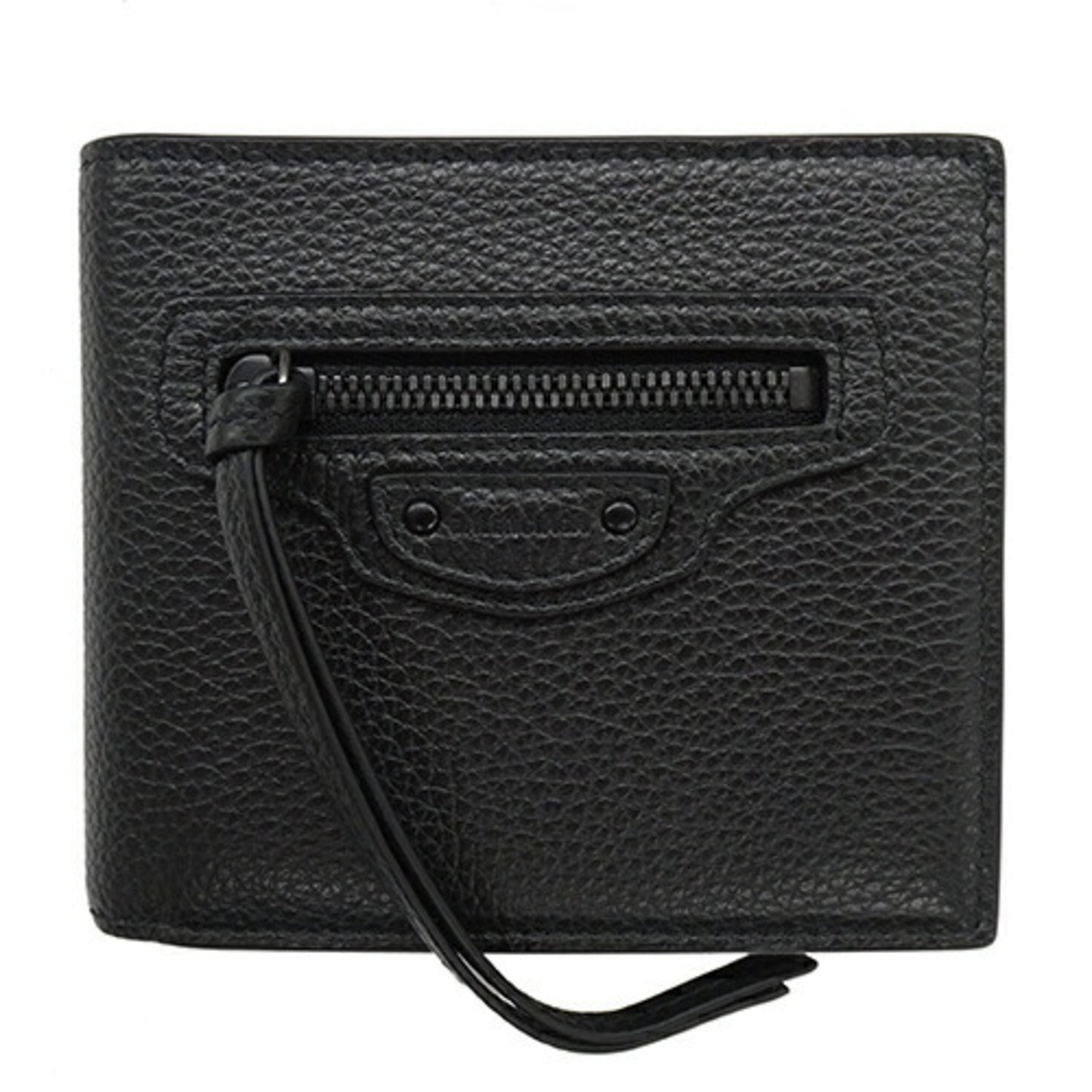 BALENCIAGA Wallet for Women and Men, Bi-fold Wallet, Leather, Neo Classic, Black, 650870, Compact