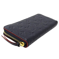 Louis Vuitton LOUIS VUITTON Wallet Monogram Empreinte Women's Long Portefeuille Clemence Marine Rouge M69415 Navy Blue Round