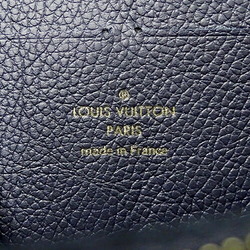 Louis Vuitton LOUIS VUITTON Wallet Monogram Empreinte Women's Long Portefeuille Clemence Marine Rouge M69415 Navy Blue Round