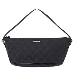 GUCCI Pouch Women's Hand Handbag GG Canvas Black 07198