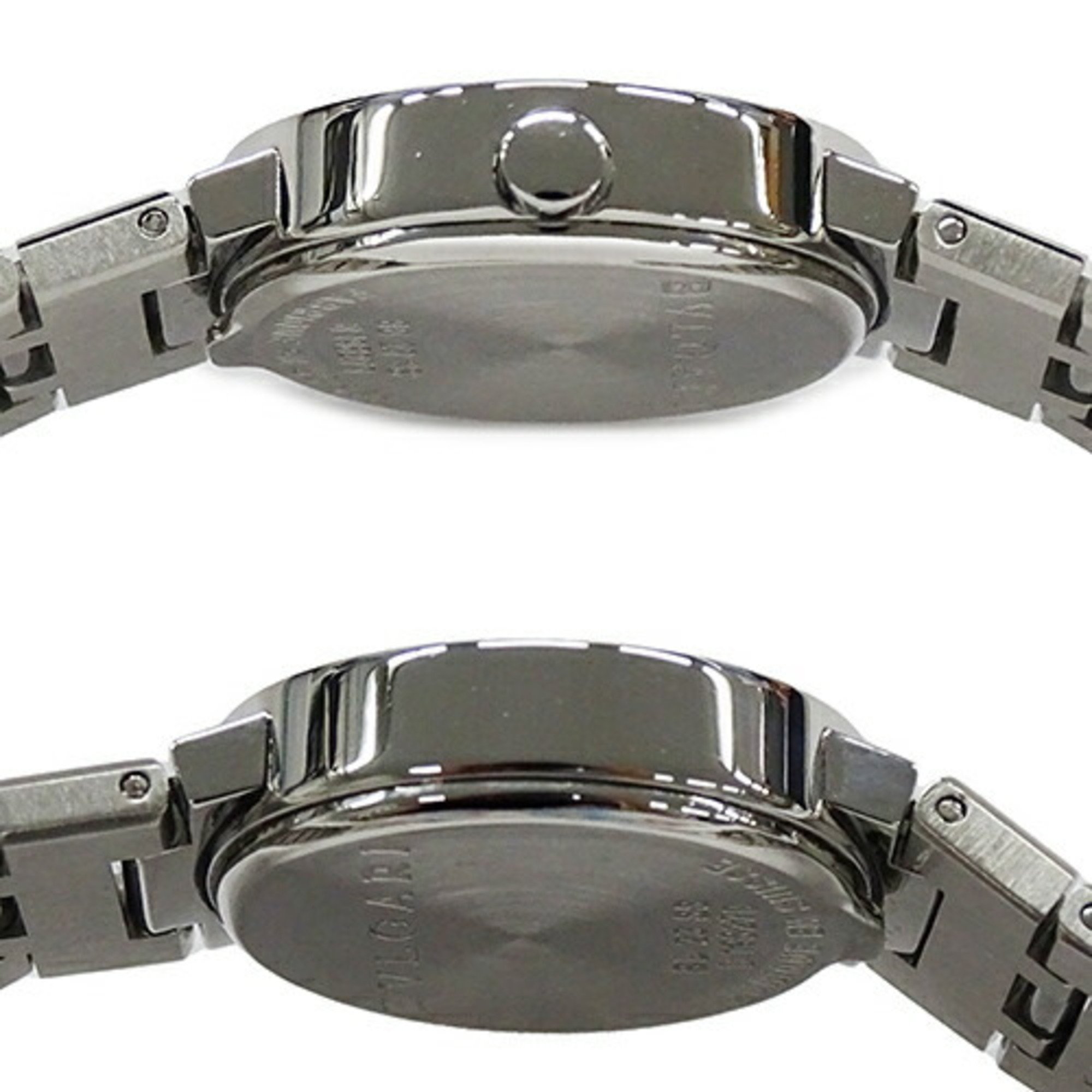 BVLGARI Women's Watch Date Quartz Stainless Steel SS BB23SS Silver Black Polished