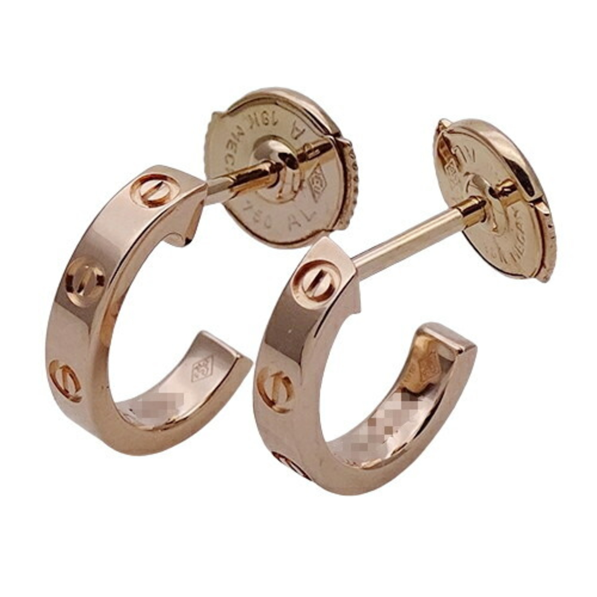 Cartier Earrings for Women, 750PG LOVE Pink Gold, Polished