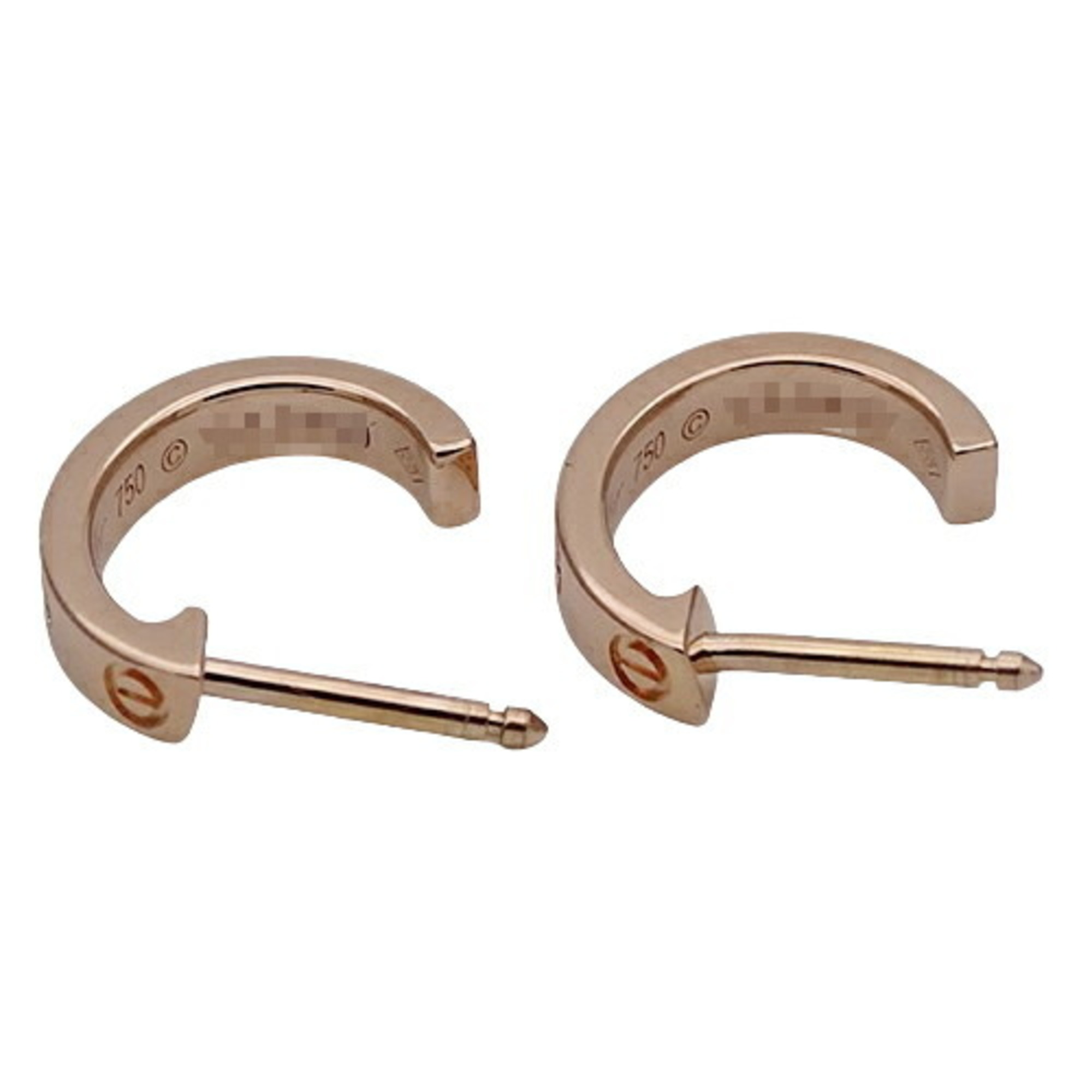 Cartier Earrings for Women, 750PG LOVE Pink Gold, Polished