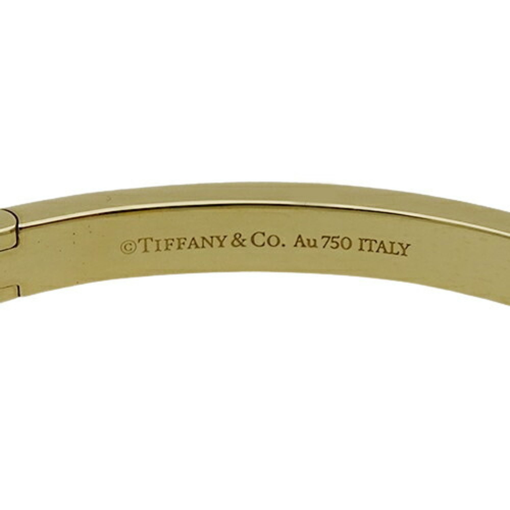 Tiffany & Co. Bracelet for Women and Men, Bangle, 750YG, T-One Wide Hinge, Large, Yellow Gold