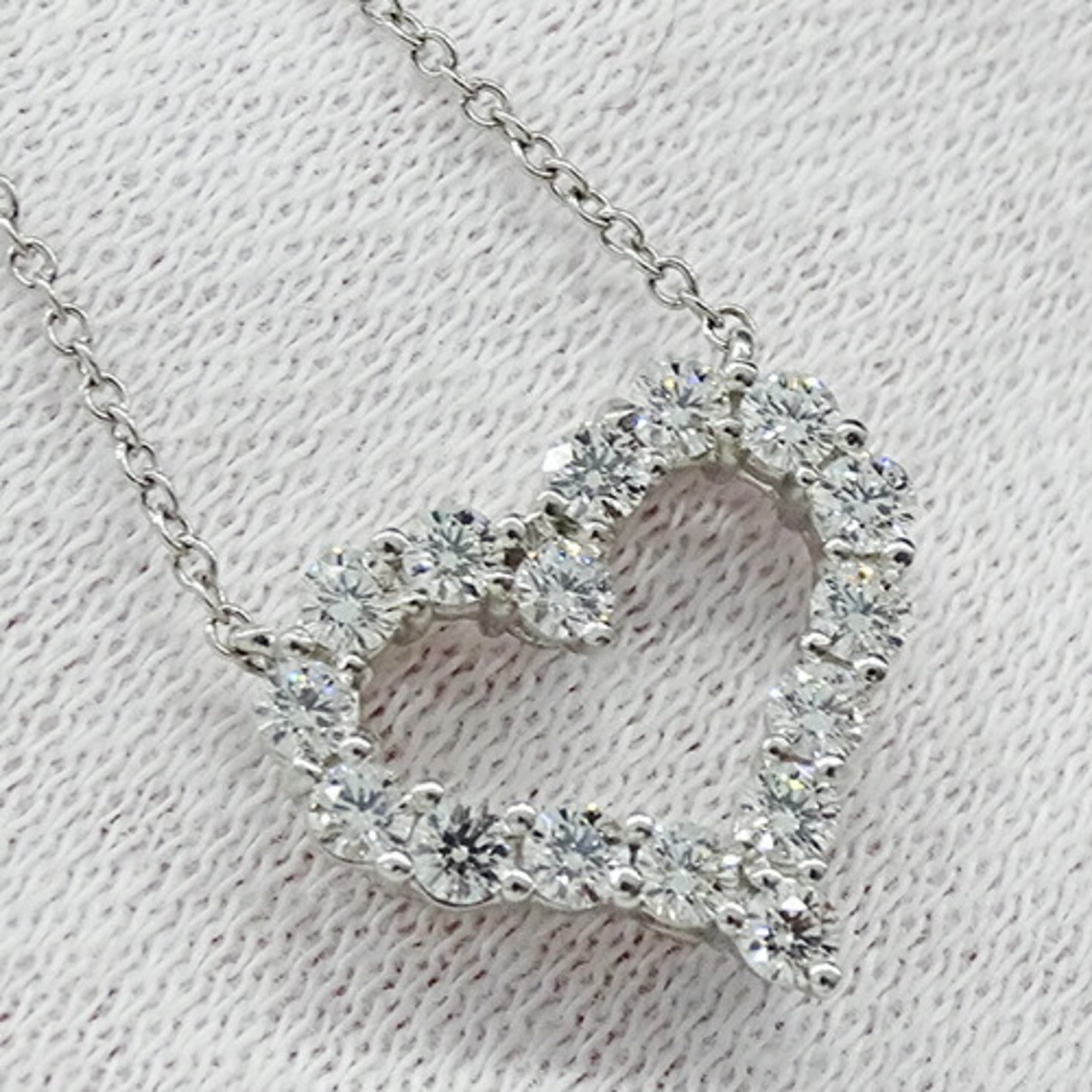 Tiffany & Co. Necklace for Women, Pendant, PT950, Diamond, Sentimental Heart, Small, Platinum