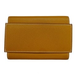 Hermes HERMES Wallet Passant Compact Women's Men's Bi-fold Epsom Leather Toffee X Stamp