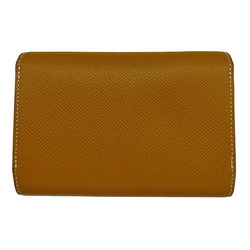 Hermes HERMES Wallet Passant Compact Women's Men's Bi-fold Epsom Leather Toffee X Stamp