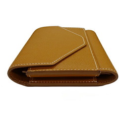 Hermes HERMES Wallet Passant Compact Women's Men's Bi-fold Epsom Leather Toffee X Stamp