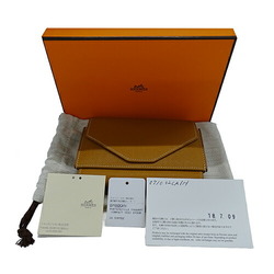 Hermes HERMES Wallet Passant Compact Women's Men's Bi-fold Epsom Leather Toffee X Stamp