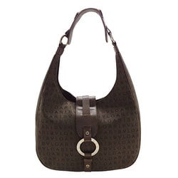 BVLGARI bag, women's shoulder canvas, Mania, dark brown