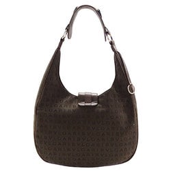 BVLGARI bag, women's shoulder canvas, Mania, dark brown