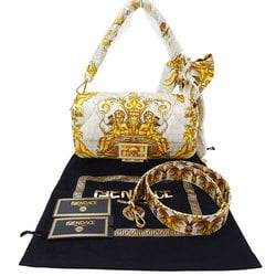 FENDI FENDACE Bag for Women Zucca Mamma Baguette Versace Collaboration Handbag Nylon White Gold