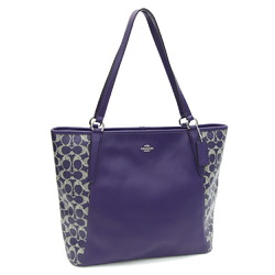 Coach Tote Bag Signature Bailey Saffiano F33480 Purple PVC Leather Women's COACH