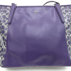 Coach Tote Bag Signature Bailey Saffiano F33480 Purple PVC Leather Women's COACH