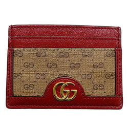 Gucci Card Case for Women and Men, Doraemon Collaboration, Petit Marmont Micro GG Leather, Red, Brown, 654539, Year of the Ox