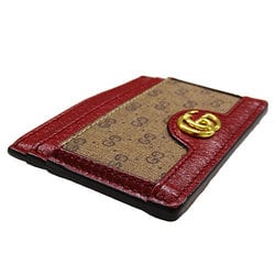 Gucci Card Case for Women and Men, Doraemon Collaboration, Petit Marmont Micro GG Leather, Red, Brown, 654539, Year of the Ox