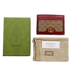 Gucci Card Case for Women and Men, Doraemon Collaboration, Petit Marmont Micro GG Leather, Red, Brown, 654539, Year of the Ox