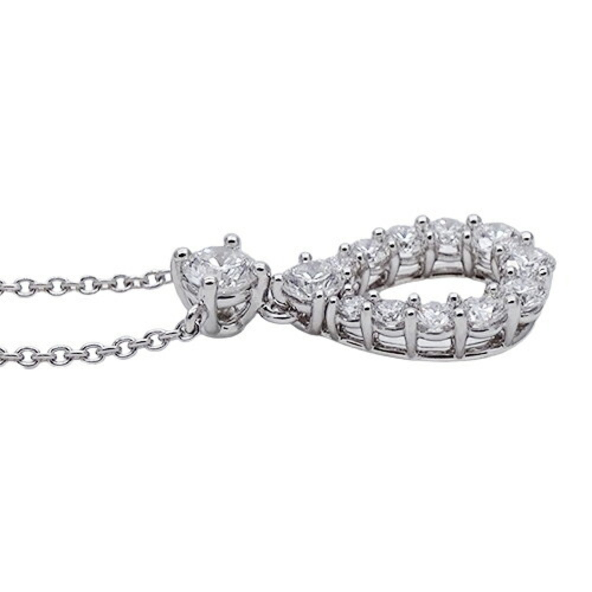 Harry Winston HARRY WINSTON Necklace for Women PT950 Diamond Loop Pendant Medium Platinum PEDPPLMDLP Polished