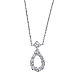 Harry Winston HARRY WINSTON Necklace for Women PT950 Diamond Loop Pendant Medium Platinum PEDPPLMDLP Polished